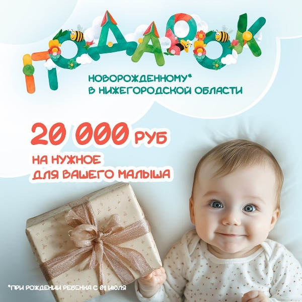 Подарок каждому новорожденному от Нижегородской области.
