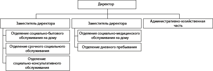 Структура ГБУ «Центр социального обслуживания граждан пожилого возраста и инвалидов Ленинского района города Нижнего Новгорода»